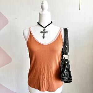 Retro Rust Tank Top, 70s Boho Earth Tone Indie Vintage Minimalist‎ Large